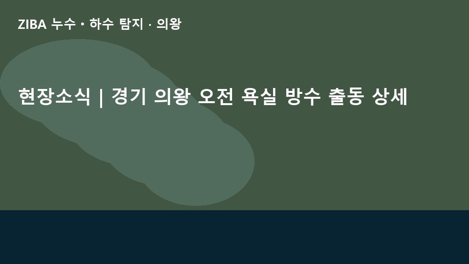 현장소식 | 경기 의왕 오전 욕실 방수 출동 상세