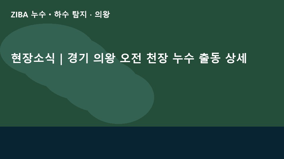 현장소식 | 경기 의왕 오전 천장 누수 출동 상세
